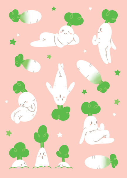 Original Daikon Stickers